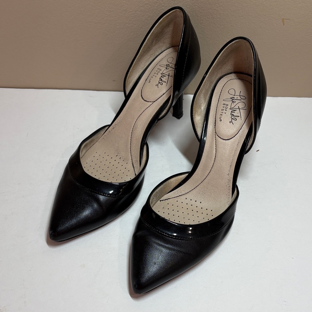 Life Stride Black Saldana Pointed-Toe Pumps, 9M